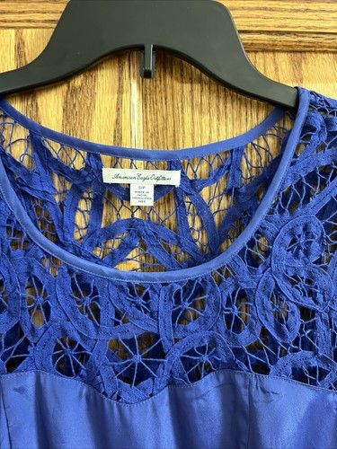 Womens American Eagle Outfitters Dress Size S Blue Black Pink Floral Crochet - Picture 4 of 17
