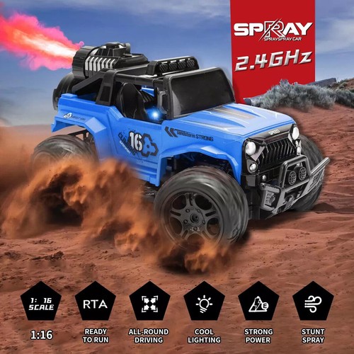 Large Car Monster Truck Remote Control RC Cars Big Wheel 2WD Kid Toy Electric - Picture 4 of 9