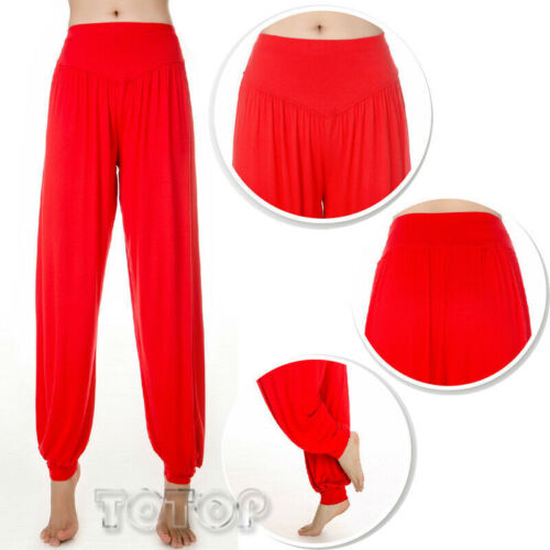 Damen Baggy Haremshose Pumphosen Aladinhose Pluderhose Yoga Lose Lange Hose BN - Bild 17 von 39