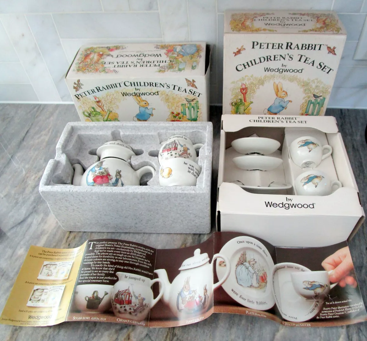 Vintage Wedgewood Peter Rabbit Tea set 10 pieces Original Boxes
