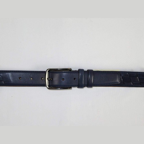 Men Genuine Leather Belt PIERO ROSSI Turkey Soft Full Grain Stitched #137 Navy - Bild 2 von 10