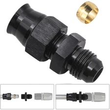5/16 " Tube To - 6 AN Male Adapter Fitting With Brass Ferrule Black Hardline AN6