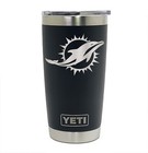 Miami Dolphins Yeti Laser Engraved Colster, 20 or 30 oz. Black Tumbler