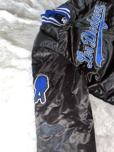New Starter Black Label LA Dodgers "Los Dodgers" Jacket Mens Size M Black Blue - Picture 8 of 8