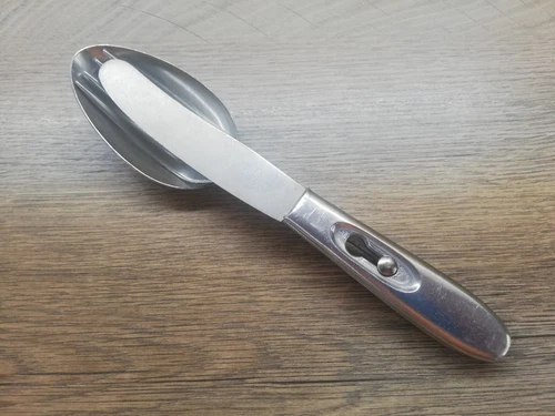 VTG RARE WWII WW2 GERMAN S&H MILITARY FIELD COMBO UTENSIL SET FORK KNIFE SPOON