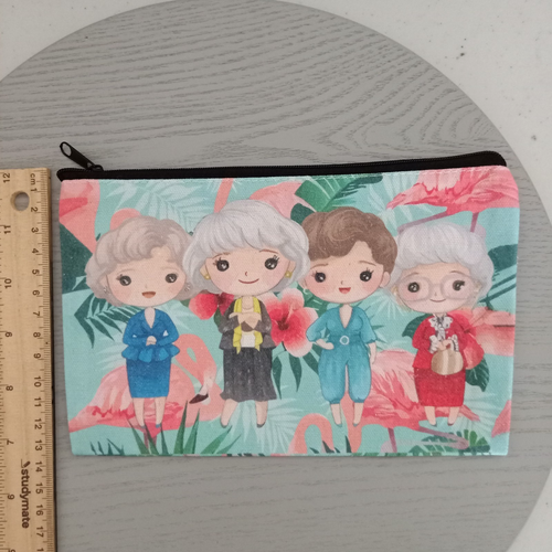Golden Girls Zip Purse Cosmetic Makeup Bag Travel Pouch Gift Small AUS Free Post - Picture 2 of 3
