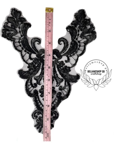 Gorgeous Lace Embroidery Applique Wedding Motif Sew On Dance Costume - Picture 18 of 33