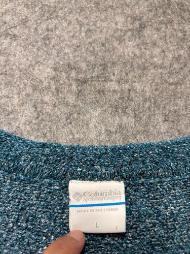 Columbia Sweater Womens Large Blue V Neck Long Sleeve Stretch Textured Knit - Picture 2 of 10
