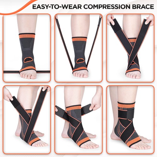 Ankle Brace Strap Sleeves Support 3D Weave Elastic Bandage Foot Protective Gear - Picture 6 of 18