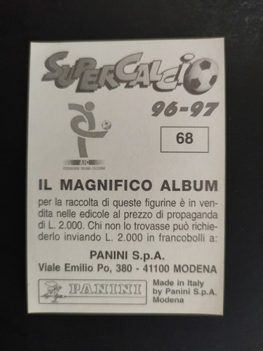 FIGURINA SUPERCALCIO PANINI 1996/97 INTER PAGANIN (II) n.68 NUOVA CON VELINA NEW - Bild 2 von 2
