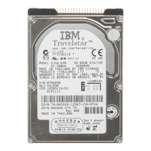Hard Drive Dell 04C449 DJSA-220 20GB 4.2K 2MB Ata 2.5'' - Picture 3 of 3