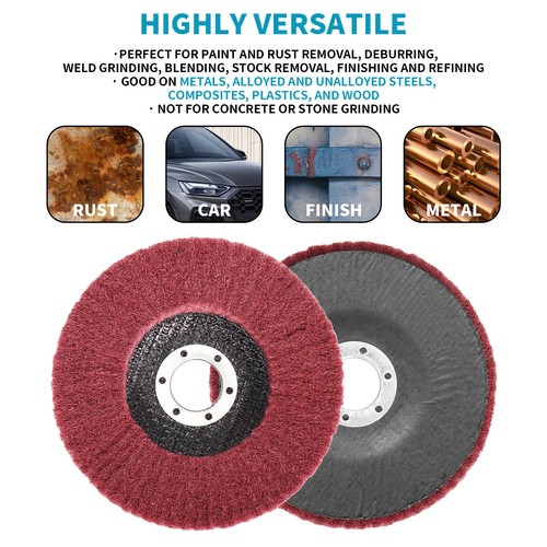 100mm Nylon Fiber Flap Polishing Wheel Disc Buffing Pad 320# For Angle Grinder - Picture 5 of 8