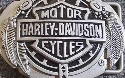 Harley Davidson Silver Tone Buckle Dream Catcher With Feathers Logo - Picture 2 of 7