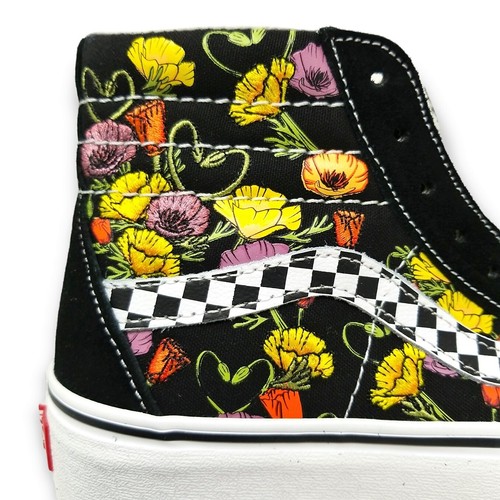 VANS - MENS / WOMENS - SK8-HI PLATFORM 2.0 - POPPY CHECKERBOARD BLACK/MULTI - Picture 2 of 8