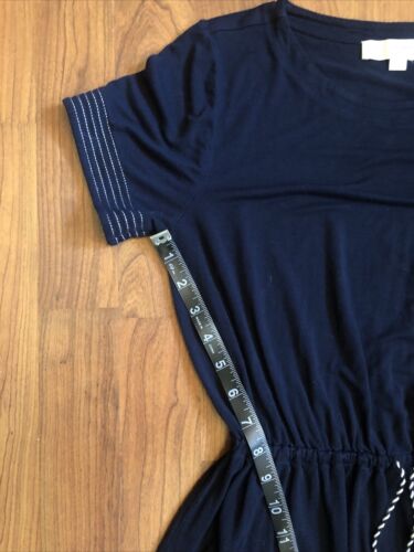 Abito LOFT manica corta blu navy bianco X-Small XS elastico in vita maglia elasticizzata - Foto 10 di 12