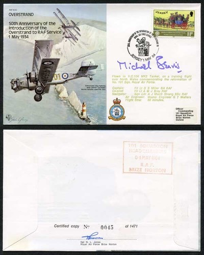 B20c 50th Ann Introducción de Overstand al servicio de la RAF firmada por Sir N. Beavis (O)