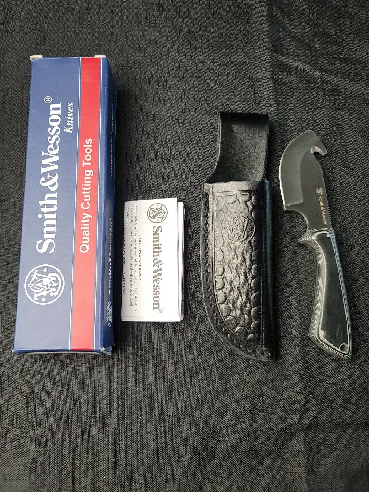 Smith & Wesson SWMSG Micarta Hunting Skinner w/ Guthook Gut Hook Sheath in Box