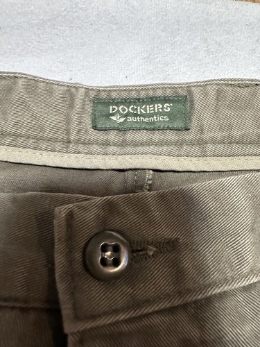 Y2K Dockers Men's W 34 x L 32 Khaki Pants Brown Relaxed Fit Pockets Cotton Work - Picture 4 of 5
