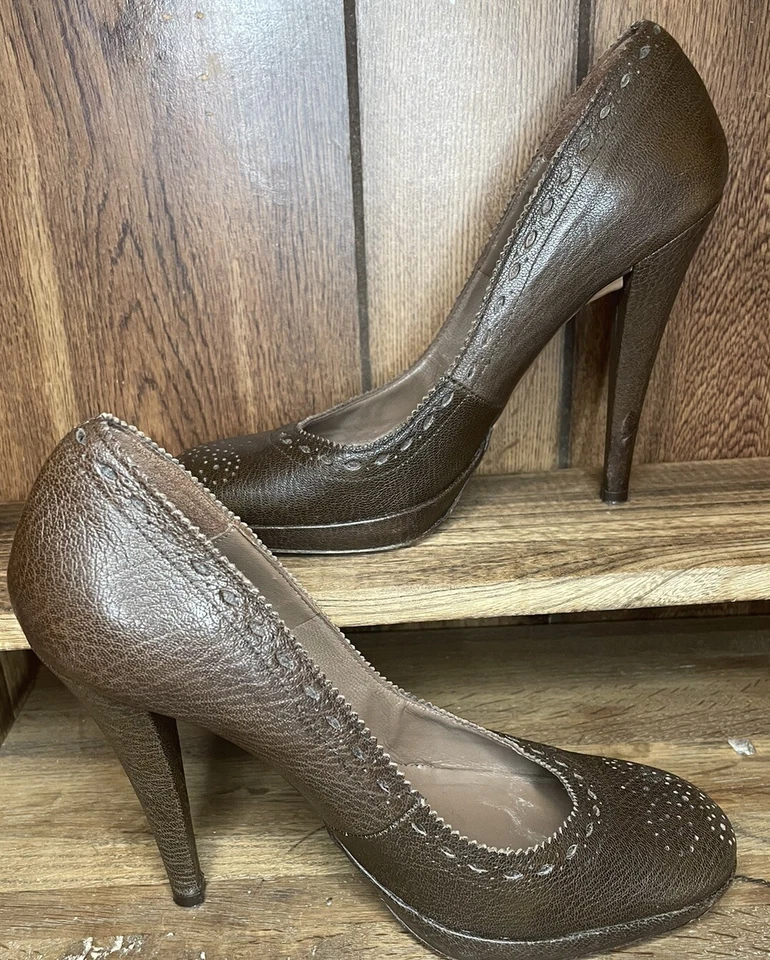 Pedro Garcia 39.5 5-inch Pumps With Shoe Bag And Replacement Heel Tips  Brown - Image 3 of 4