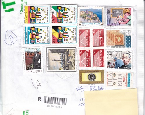 Republik 2000er Jahre Lot gemischte frankierte Umschläge Lire und Euro (REP6)