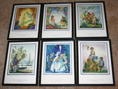 Jean A. Mercier set of 6 prints Compagnie Generale Transatlantique French Line - Picture 2 of 5