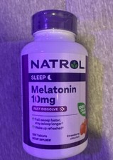 Natrol Melatonin Fast Dissolve Sleep Aid Tablets, Strawberry, 10mg, 100 Count