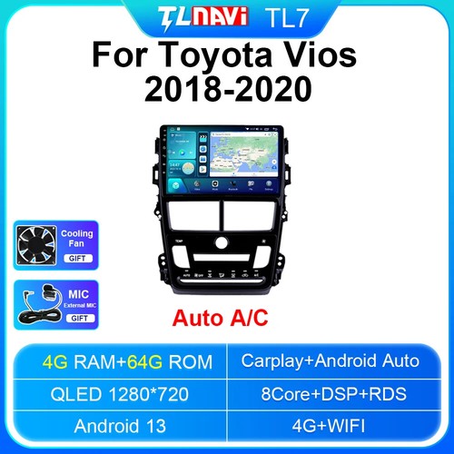 For Toyota Vios Yaris 2018-2020 Android Auto CarPlay Car Radio GPS Player Screen - Foto 36 di 40