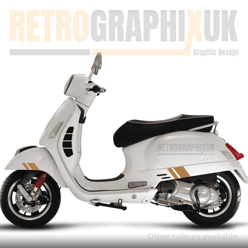 GUN METAL Vespa GTS 300 Super Sport Styled Graphics Stickers Kit One Colour V23 - Picture 15 of 17