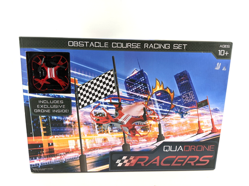 QUADRONE RACERS with Obstacle Course Flying RC Remote Control Drone Red - Picture 1 of 5