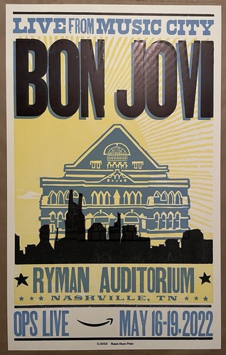 Bon Jovi - Hatch Show Print - Ryman Auditorium - Poster - Amazon