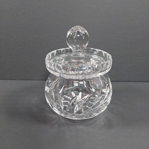Vintage Crystal Rose Design Jam Jar or Sugar Bowl With Lid - Picture 2 of 7