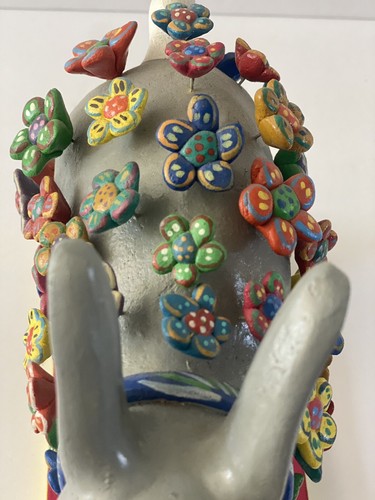 Gerardo Ortega VTG Mexican Clay Flower Rabbit Folk Whimsical Painting Sculpture - Picture 21 of 24