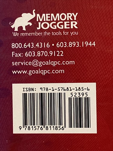 The Lean Six Sigma Tools Memory Jogger Guide for LSS Success *MEMORY JOGGER *NEW - Foto 4 di 6