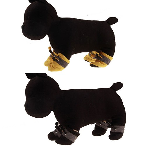 4Pcs Winter Pet Dog Shoes Warm Snow Anti-slip Boots Fur Puppy Small Big Dogs Cat - Picture 6 of 19
