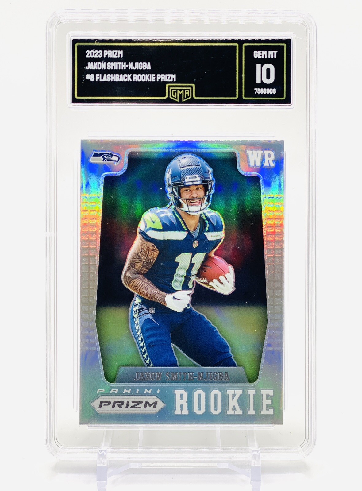 GEM MINT 10 - JAXON SMITH NJIGBA RC - SILVER PRIZM FLASHBACK - 2023 Panini Prizm