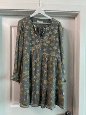 Loft Chiffon Golden Stars A-Line Dress Size L