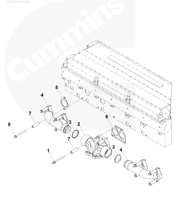 Exhaust Manifold Gasket Kit for a Cummins ISX. PAI Ref