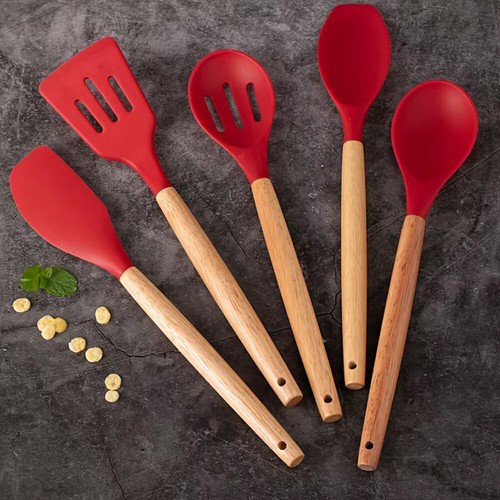 Utensilios de cocina de silicona utensilios de cocina cubiertos 13/17 piezas cocina volteador de sartenes nuevo - Imagen 22 de 31