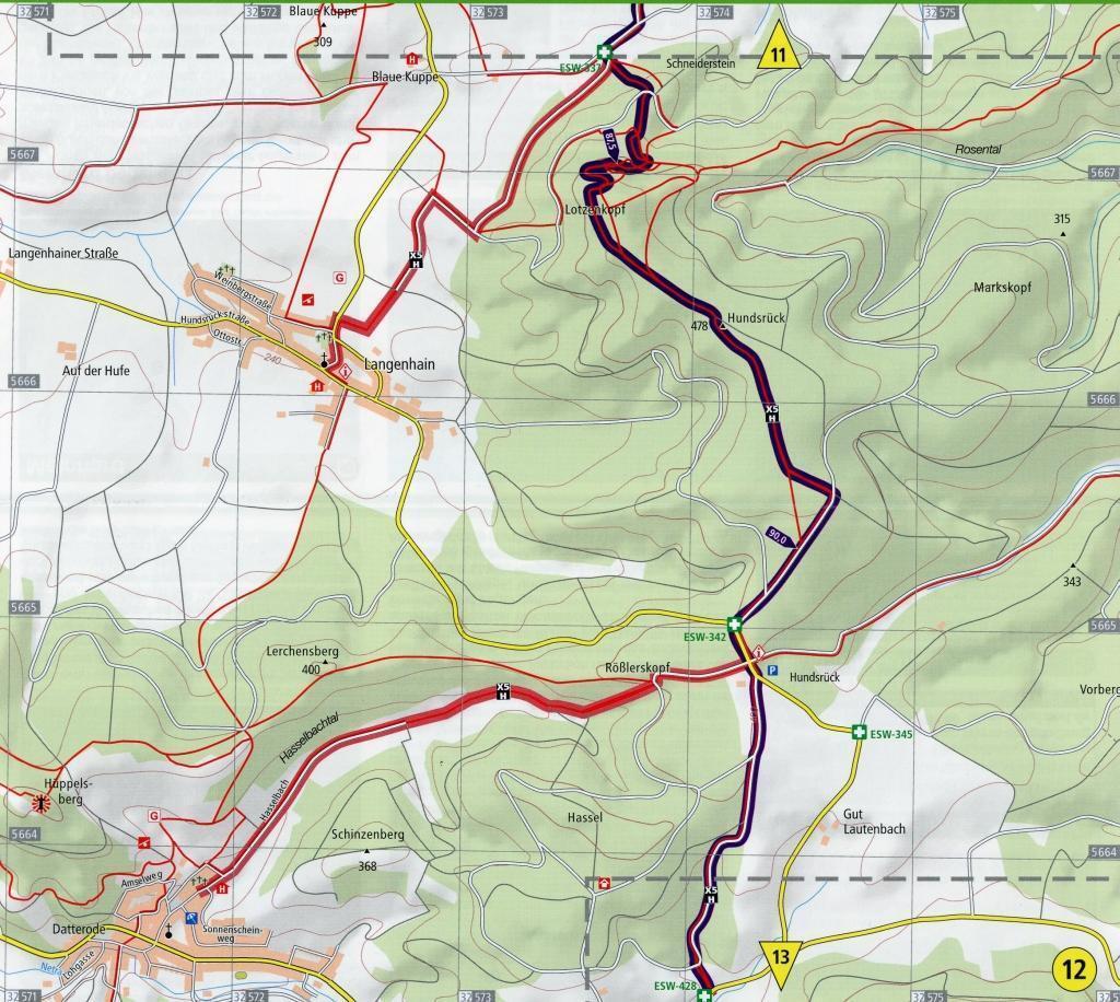 Thumbnail - Wanderkarte Werra-burgen-steig Hessen X5 H, Hann. Münden -