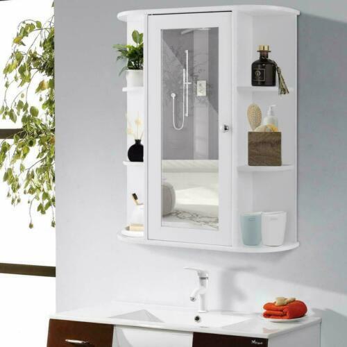 New Bathroom Wall Mounted Storage Cabinet Shelf Organizer With Mirror Door White New Bathroom Wall Mounted Storage Cabinet Shelf Organizer With Mirror Door White