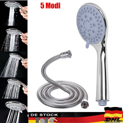 DUSCHKOPF HOCHDRUCK HANDBRAUSE DUSCHBRAUSE WASSERSPAREND MIT 2M SCHLAUCH 5MODI - Bild 2 von 11