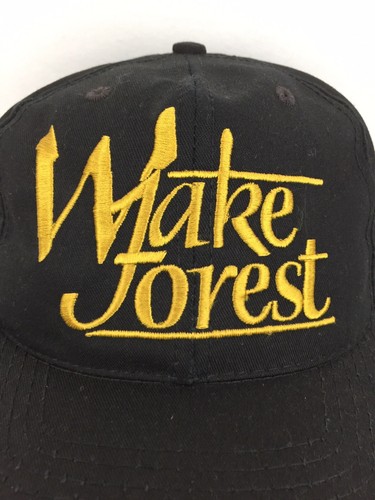 Vtg 80s Wake Forest Script Hat Demon Deacons The Game Glued Tag Cap Snapback USA - Picture 4 of 12
