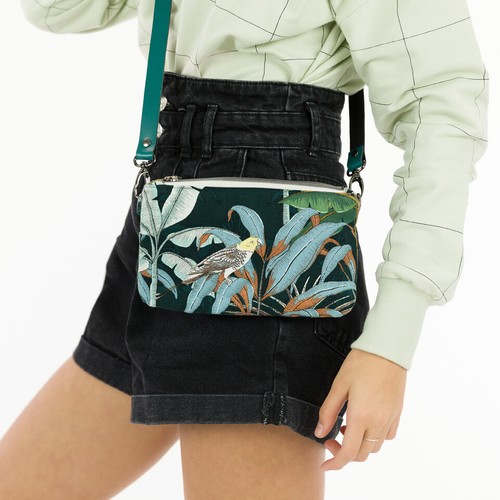 ALGODÓN JUNGLE Cotton LONA GABARDINA SARGA Tela TROPICAL Loros Palmeras - Imagen 7 de 12
