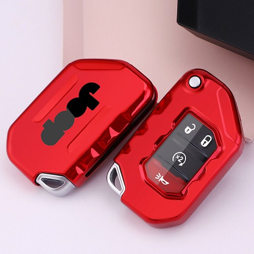 TPU Flip Key Case Cover Shell Keyless für Jeep Wrangler JL JT Gladiator neu - Picture 4 of 4