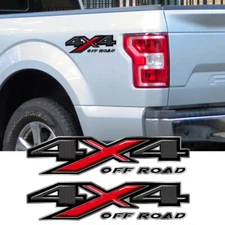 2x Carbon Fiber Pattern 4X4 Off Road Rear Trunk Side Decal For Ford F-150 F-250