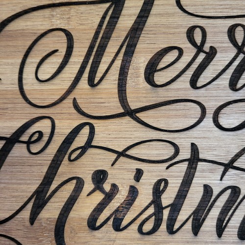 Merry Christmas, Laser Engraved Wall Hanging - Picture 2 of 7