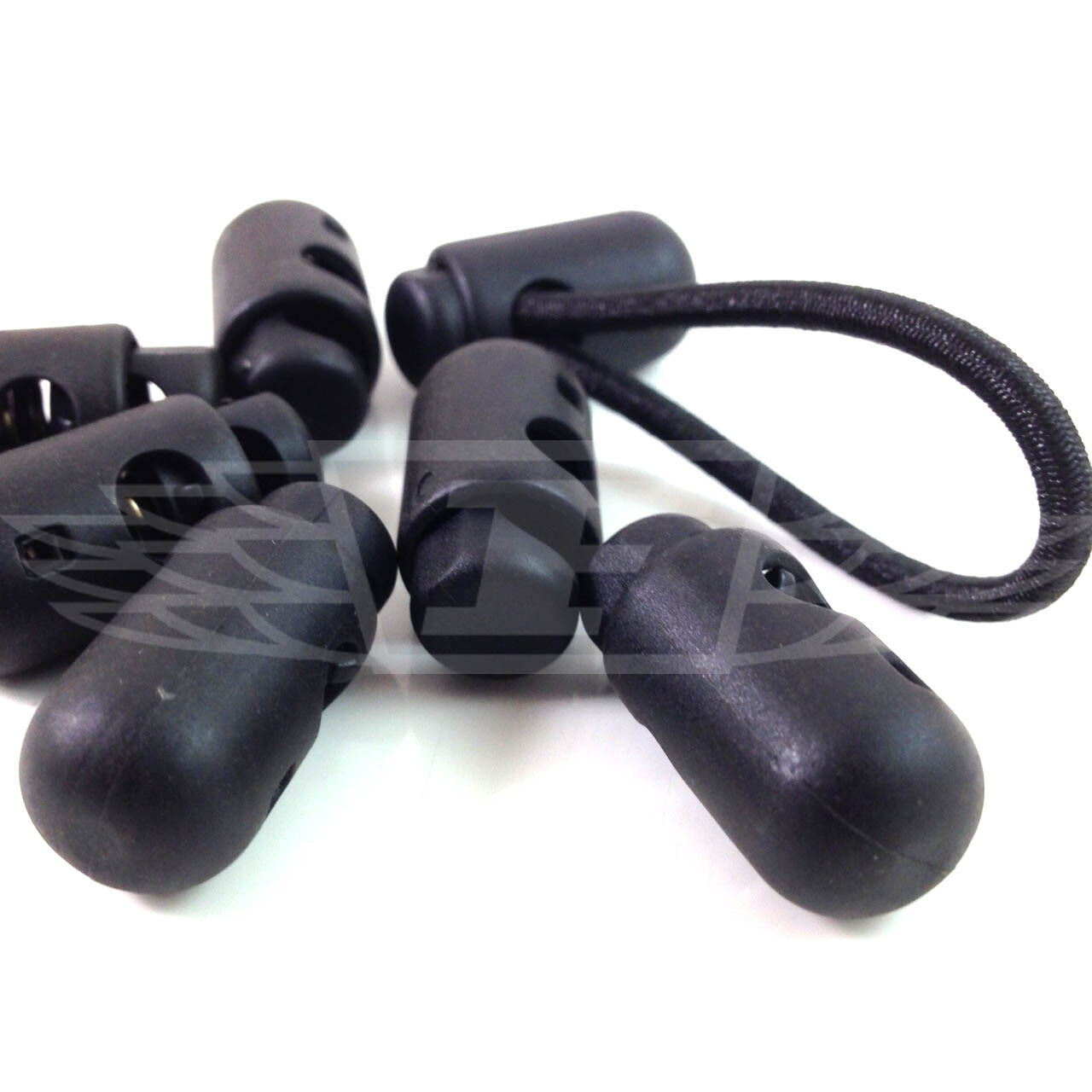 Cordon antichoc extrémités bouchons, plastique noir bungee élastique arrête trous, de double trous, arrête crochets 1d7930 Cordon antichoc extrémités bouchons, plastique noir bungee élastique arrête trous, de double trous, arrête crochets 1d7930