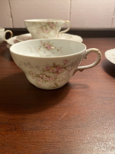 Haviland Limoges Mixed Set Plates Saucer Cups Pink Floral - 第 4/16 張圖片