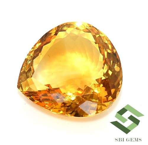 Certified Natural Citrine Fancy Pear Cut 19x19 mm 18.87 Cts Loose Gemstone - Picture 2 of 7