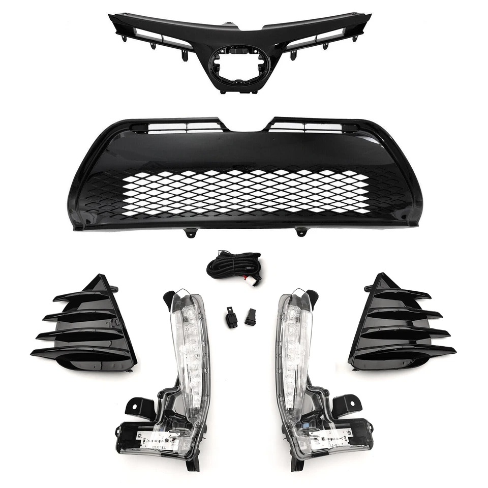 6 peças para Toyota Corolla SE XSE 2017-2019 grade dianteira superior inferior luzes de neblina de LED - Imagem 4 de 4